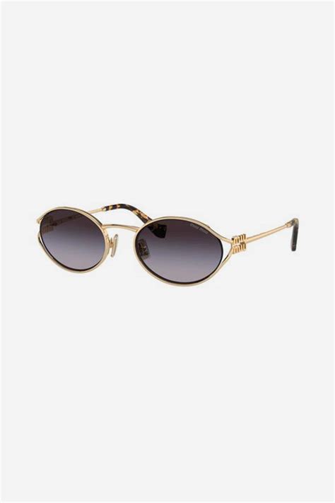 miu miu metal oval sunglasses